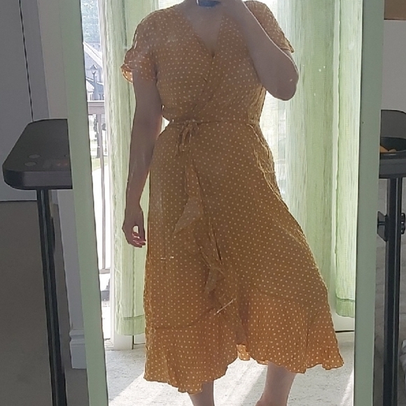 Orange Wrap Sundress - Picture 2 of 6